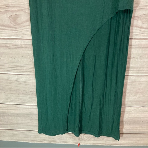 Lulu’s Charmed Life Forest Green Long Sleeve Asymmetrical Maxi Dress - Picture 5 of 11